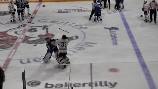 Niagara IceDogs goalie Owen Flores vs Brampton Steelheads goalie Jack Ivankovic [upl. by Elehcar]