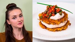 Potato rosti and cauliflower cream sandwich  Vegan  Eat for Happiness [upl. by Janel824]