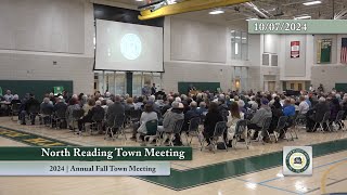 2024 North Reading Annual Fall Town Meeting 100724 [upl. by Nhepets]