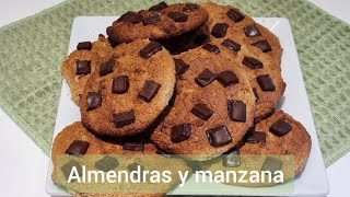 Galletas de almendras y 1 manzana  sin gluten  sin azucar blanca sin mantequilla [upl. by Raychel]