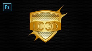 Shield Logo Design In Photoshop  Easy Way To Design Logo In Photoshop [upl. by Siduhey]