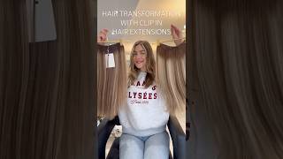 Clip in Hair Extensions  Balayage Hair Transformation  using LADYLUX Hair hairextensions hairtok [upl. by Yecart232]