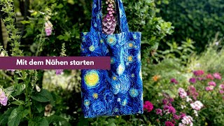 Projekt für Nähbeginner  Tasche nähen  einfach und schnell [upl. by Nnylylloh385]