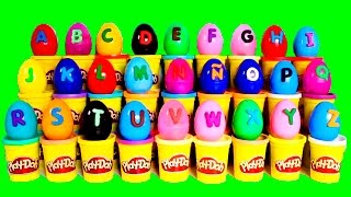 Learn ABC with Surprise Eggs ❤ PLAYDOH ABC [upl. by Ahsenor534]