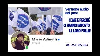 Da un post FB di Mario Adinolfi del 251024 [upl. by Upshaw]