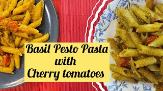 How to make Basil Pesto Penne with roasted cherry tomatoes  Pasta recipe pasta cooking italian [upl. by Linneman]