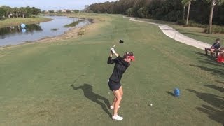 GOLF SWING 2012  SANDRA GAL DRIVER  ELEVATED DOWN THE LINE amp SLOW MOTION  HQ 1080p HD [upl. by Ovida]