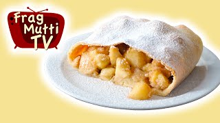 Rezept Apfelstrudel mit Blätterteig  Frag Mutti TV [upl. by Anderegg]