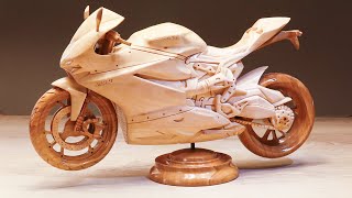 Ducati panigale 1299 wood model Woodworking projects [upl. by Egroej]