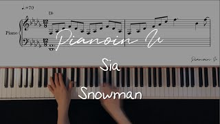 Sia  Snowman Piano coverSheet [upl. by Salena]