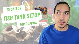 10 Gallon Fish Tank Setup for Guppies [upl. by Matejka210]