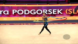 PODGORSEK Aleksandra SLO  2019 Rhythmic Worlds Baku AZE  Qualifications Ribbon [upl. by Aicel415]