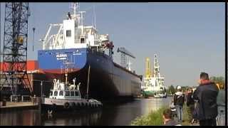 Launching  Tewaterlating Ms Alesia  Bodewes Shipyards [upl. by Weld]