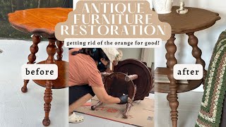 Refinishing An Antique Tiger Oak Side Table Easy DIY Furniture Transformation [upl. by Helena]