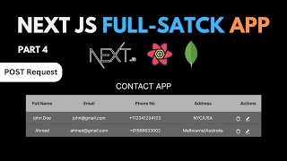 FullStack Contact App using Next JS and MongoDB Part 4 Post Request  reactquery 2023 [upl. by Naneek]