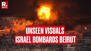 Unseen Footage Israel Launches Massive Airstrikes on Beirut Ahead of October 7 Anniversary [upl. by Jaworski122]