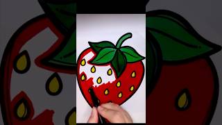 Strawberry strawberry drawing youtubeshorts satisfying painting coloringeasy colors [upl. by Eednac176]