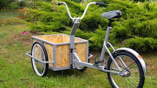 Building a DIY ThreeWheel Cargo Bike from a Bicycle Trailer Conversion [upl. by Oaoj64]