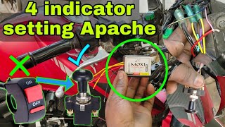 apache rtr 160 bs6 hazard lightapache 160 hazard flasher installation [upl. by Eadahs]