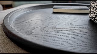 Woodturning  Ebonized Oak Tray [upl. by Yahs]