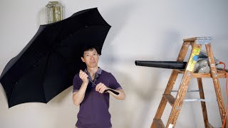 Testing out a Davek Duet Umbrella with a Leaf Blower [upl. by Zachar]