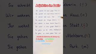 Deklination der Adjektive deutsch deutschlernen dativ deutschonline german learngerman shorts [upl. by Marvel]