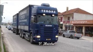 Scania 164 580 Tsagas Straight Pipe Sound [upl. by Zilef]