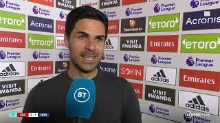 Mikel Arteta praises his injuryhit Arsenal squad after impressive win over Man Utd [upl. by Aisemaj]