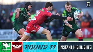 Connacht v Scarlets  Instant Highlights  Round 11  United Rugby Championship 202324 [upl. by Tol]