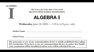 Algebra 1 Regents Review Part A June 2019 [upl. by Naedan]