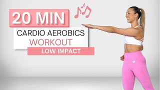 20 min CARDIO AEROBICS WORKOUT  To The Beat ♫  All Standing  Low Impact  No Squats [upl. by Tressa]