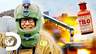 Adam Savage Triggers Nitroglycerin Explosion With A Hammer  Savage Builds [upl. by Ritter]