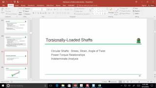 ENGR 216 Lecture 07 TorsionallyLoaded Shafts 20160913 [upl. by Umberto]