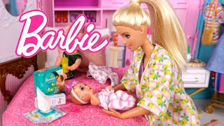 Barbie Doll New Baby Family Morning to Night Routine [upl. by Ojyma]