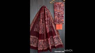 Beautiful Chanderi Silk Suit Fabric Cotton Bottom Rs2100 [upl. by Hgielime]