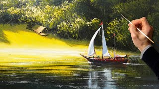 ❤️ Acrylic Painting  Summer Landscape  Easy Art  Drawing Tutorials  Satisfying Relaxing [upl. by Annahsal]