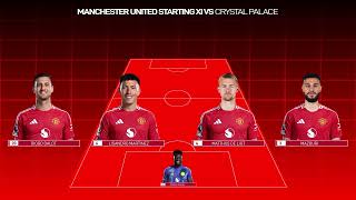 POTENTIAL MANCHESTER UNITED LINEUP VS CRYSTAL PALACE [upl. by Oakes]