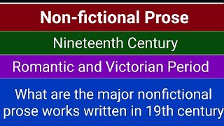 Nonfictional Prose during nineteenth century [upl. by Langill]