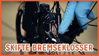 Hvordan skifte bremseklosser på Shimano skivebrems [upl. by Itram893]