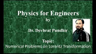 Numerical Problems on Lorentz Transformation [upl. by Olnay254]