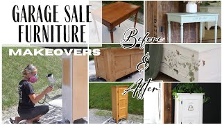 Furniture Makeovers  Garage Sale Makeovers  Painting Furniture  Before and After Furniture Redo [upl. by Bathelda176]