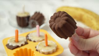 Caneleshaped Chocolate Banana Popsicle セリアのカヌレの型でチョコバナナアイスキャンディー [upl. by Arytas]