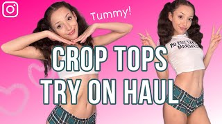 Crop Tops Try On Haul Pt 2 🩵  Ora Lynae  4K [upl. by Ermine]