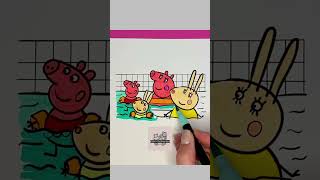 Peppa Pig and swimming pool  nursery rhymes peppapigcoloring peppapig nurseryrhymes nursery y [upl. by Boggers]