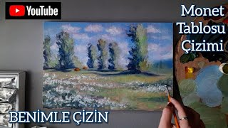 Ressam Monetin Resmini Yapmayı Deniyorum 🌿🌼 Benimle Çizinçizim drawing claudemonet yağlıboya [upl. by Terr]