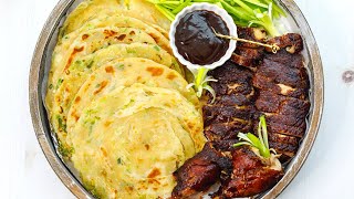 Crispy Chinese Roasted Duck amp Scallion Pancakes aka Scallion Paratha [upl. by Etnoj554]