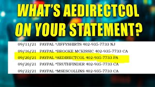 AeDirectCoL Charge On Your Credit Card Or PayPal  Which Merchant Caused It [upl. by Ealasaid]