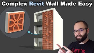 Jali Walls in Revit Tutorial Complex Brick Block Wall in Revit [upl. by Amihsat]