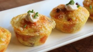 Potato Chorizo Mini Quiches  Chorizo Manchego Potato Quiche Bites  Party Snack [upl. by Derwin]