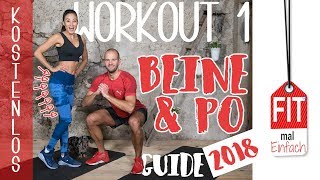 Bein amp PO Workout zum mitmachen  Übungen für Oberschenkel amp Knackpo  TAG 1 [upl. by Ahsekel]